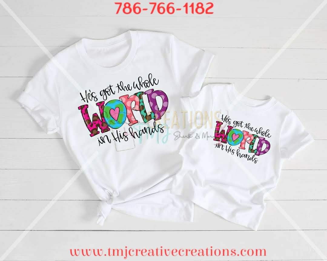 HE'S GOT THE Whole World In His Hands Shirt The Whole World T-Shirt He's Got The Whole World T-Shirt Christian Shirt