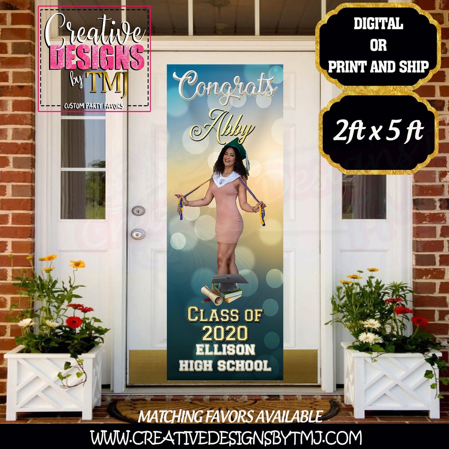 CUSTOM DOOR BANNER Personalized Door Sign Customized Door Signs Class of 2020 Banner 2020 Door Sign Apartment Door Sign Condo Door Sign