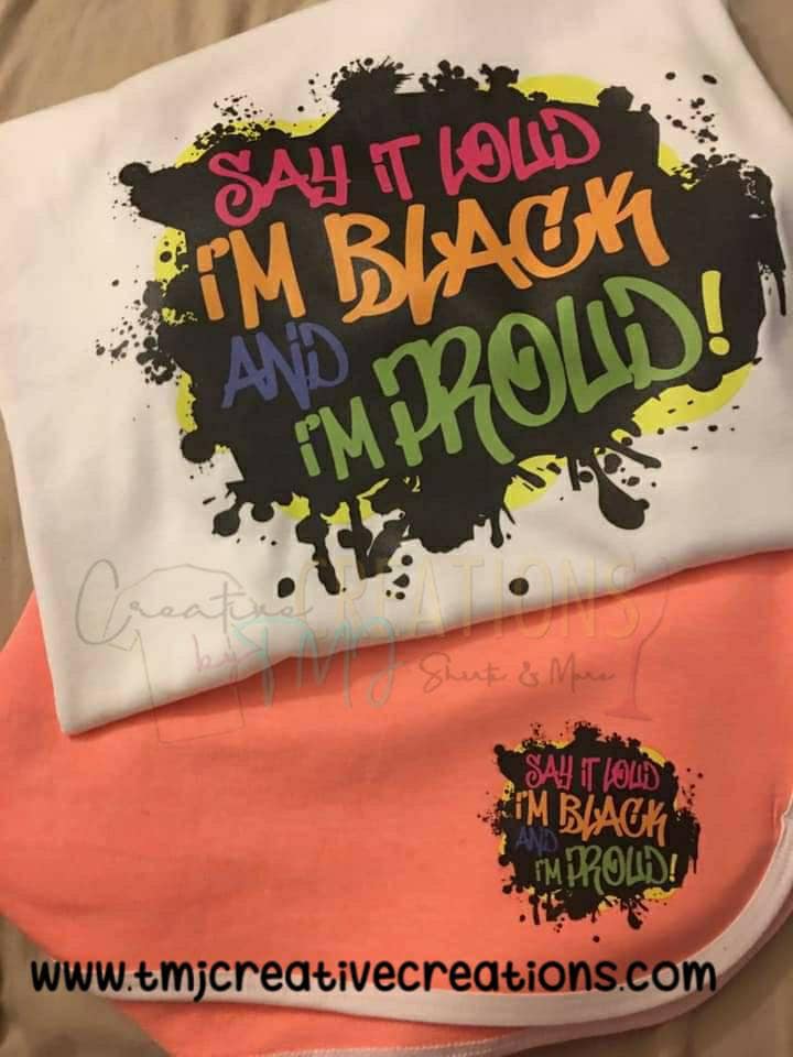 SAY IT LOUD I'm Black and I'm Proud Short Set Hot Girl Summer Short Set Womans Outfit Say It Loud Outfit Blacl lives matter short set