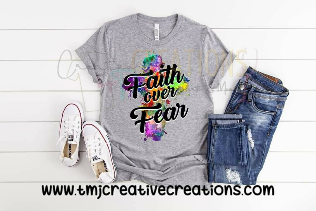FAITH OVER FEAR T-Shirts Cute Shirts Christian Shirts Church Attire Holy Shirts Faith Shirt Godly Shirts Faith Over Fear Shirt