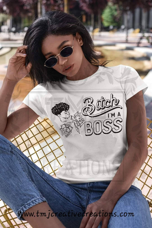 BITCH IMMA BOSS SHIRTBitch I'm A Boss T-Shirt I'm A BossT-Shirt Afro Woman T-Shirt Woman T-Shirt Lady Shirt Black Girl Magic Afro Girl