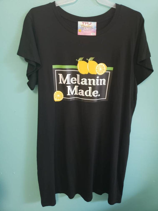 Plus Size MELANIN MADE TEESHIRT Dress Lemon Short Dress Woman Dress 1x 2x 3x 4x Dresses Curvy Woman Dress Cute Plus Size Dress Melanin Made