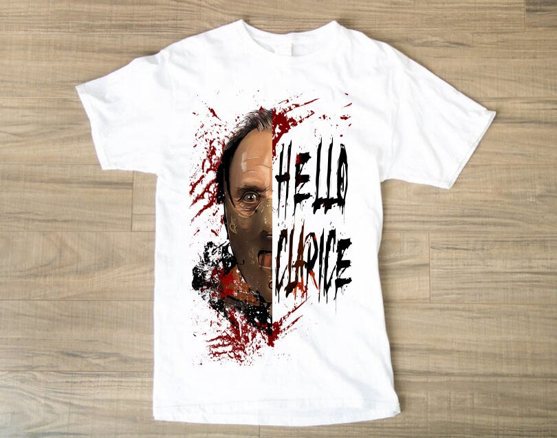 HANNIBAL LECTER HALLOWEEN T-Shirt Hannibal T-Shirt Halloween T-Shirt Hello Clarice T-Shirt Hannibal Lector Shirt Scary Movie Shirt