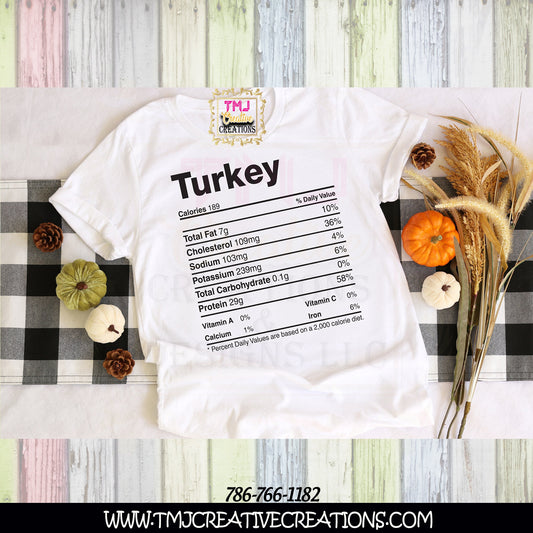Thanksgiving Dinner Nutrition Facts Shirt Christmas Family Shirt Holiday Family Shirt Christmas Party Shirt  Family Tee Holiday Gift Giving