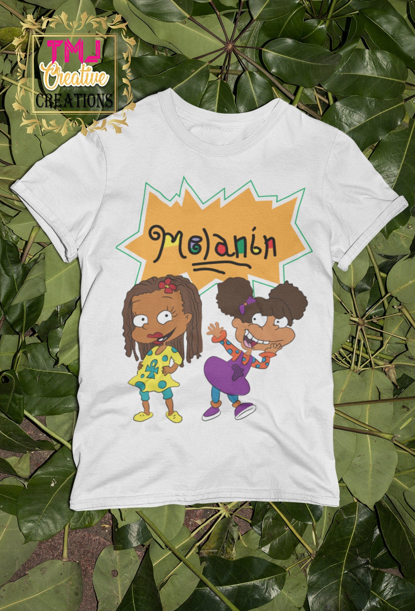 MELANIN Rugrats T-Shirt Rugrats colorful melanin T-Shirt Woman T-Shirt Lady Shirt Savage Shirt Black Girl Magic Afro Girl
