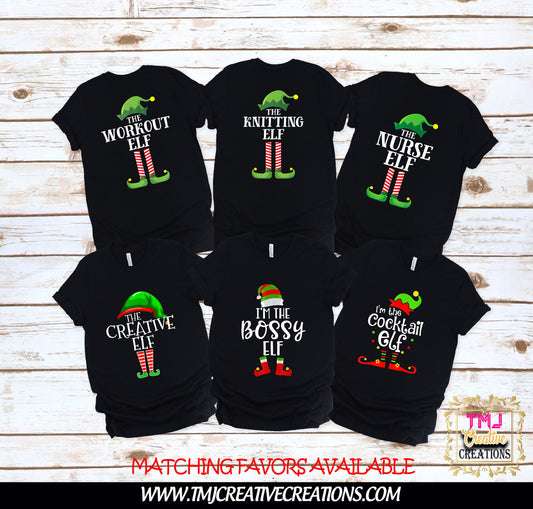 CHRISTMAS PARTY T-Shirts ELF Family T-Shirt Elf Christmas T-Shirt Holiday T-Shirt Holiday Christmas Party Shirt Family Shirts Work Shirt