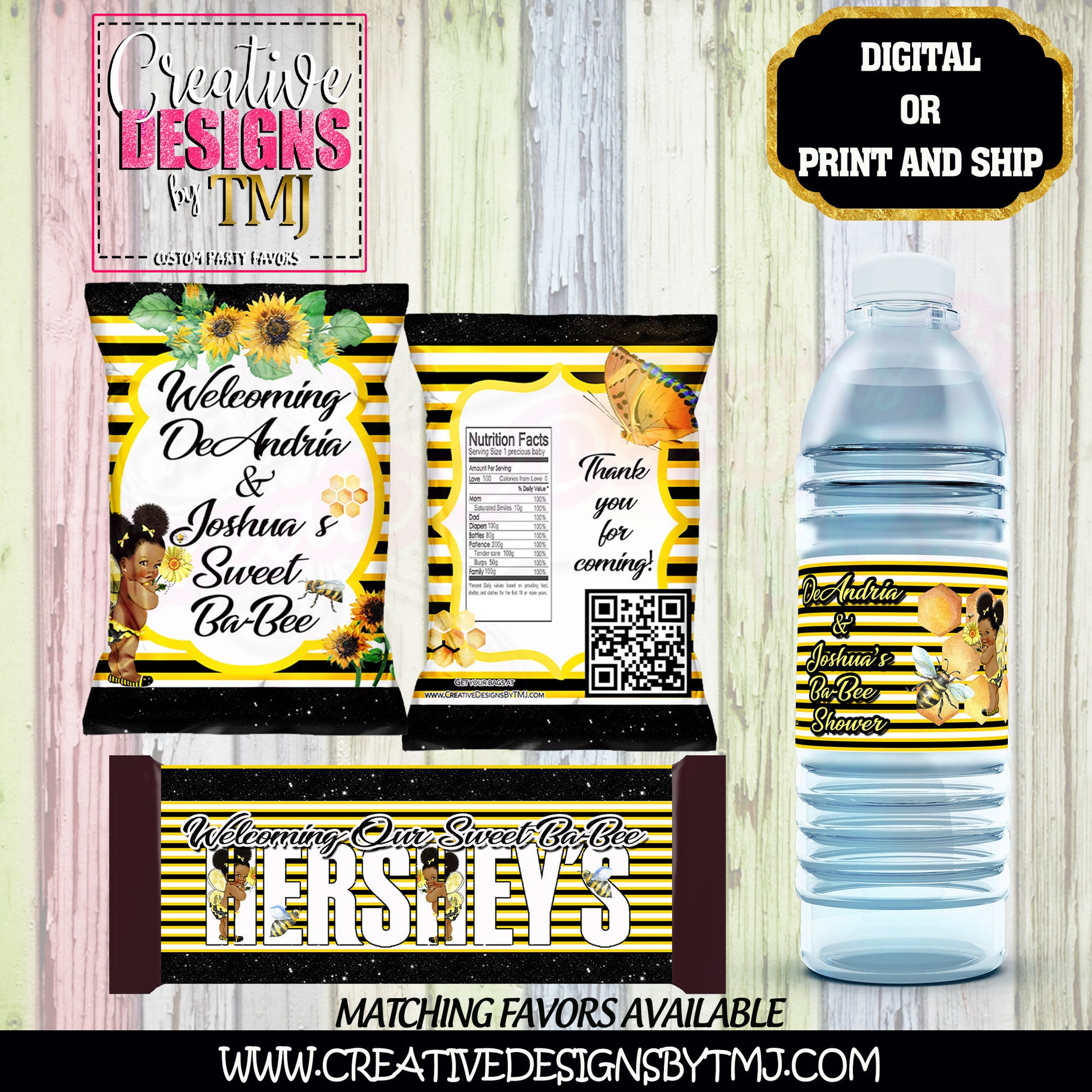 HONEY BEE Chip Bag Bumble Bee Chip Bags Afro Baby Party Favor BEE Favor Bee Birthday Party Bee Baby Shower favor Bumble Bee Party Favor