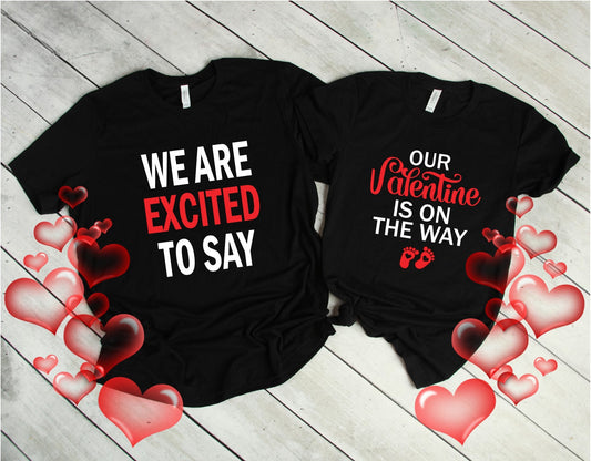 VALENTINES BABY SHIRT Valentines Day Baby T-Shirt Couples Shirt Announcement Tee Birth Announcement T-Shirts Birth Announcement Shirts