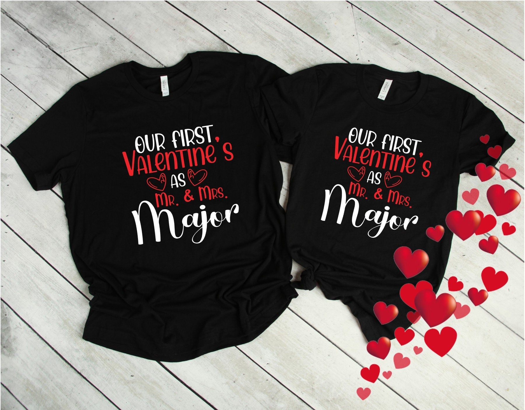 OUR 1st VALENTINES DAY Shirt Our 1st Valentines Day T-Shirt First Valentines Day As Mr and Mrs Tee 1st Valentine Shirts Him and Her T-Shirts