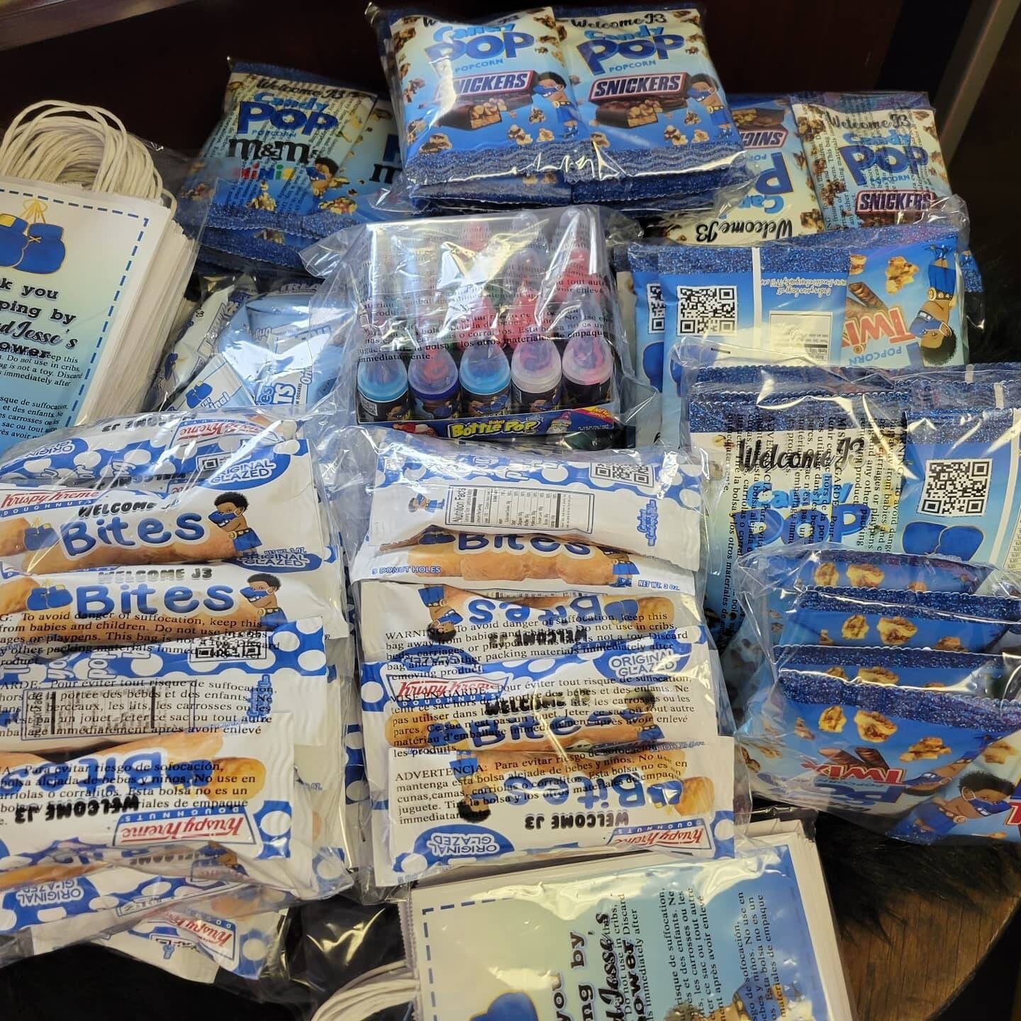 Boxer Baby Shower Chip Bag  Black Baby Chip Bags Baby Sgower Party Favor Afro Baby Favors Space Boxer Theme Baby Shower favors Boxer Party