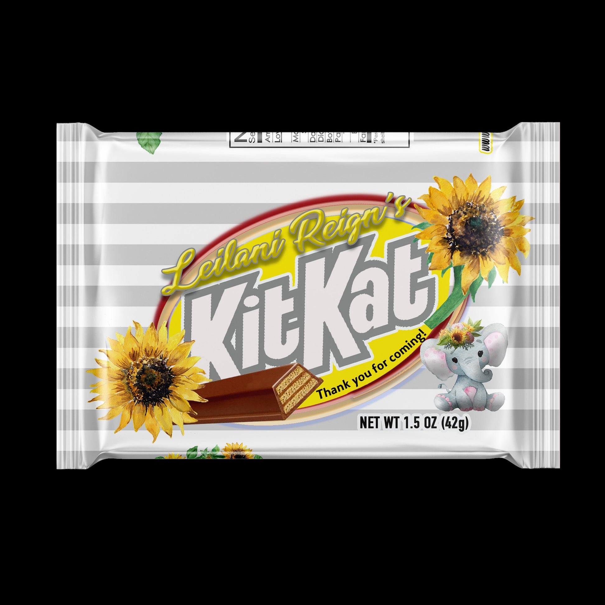 Elephant Sunflower Chip Bag Elephant Chip Bags Elephant Party Favor Sunflower Favor Sunflower Baby Shower favor Elephant Baby Shower