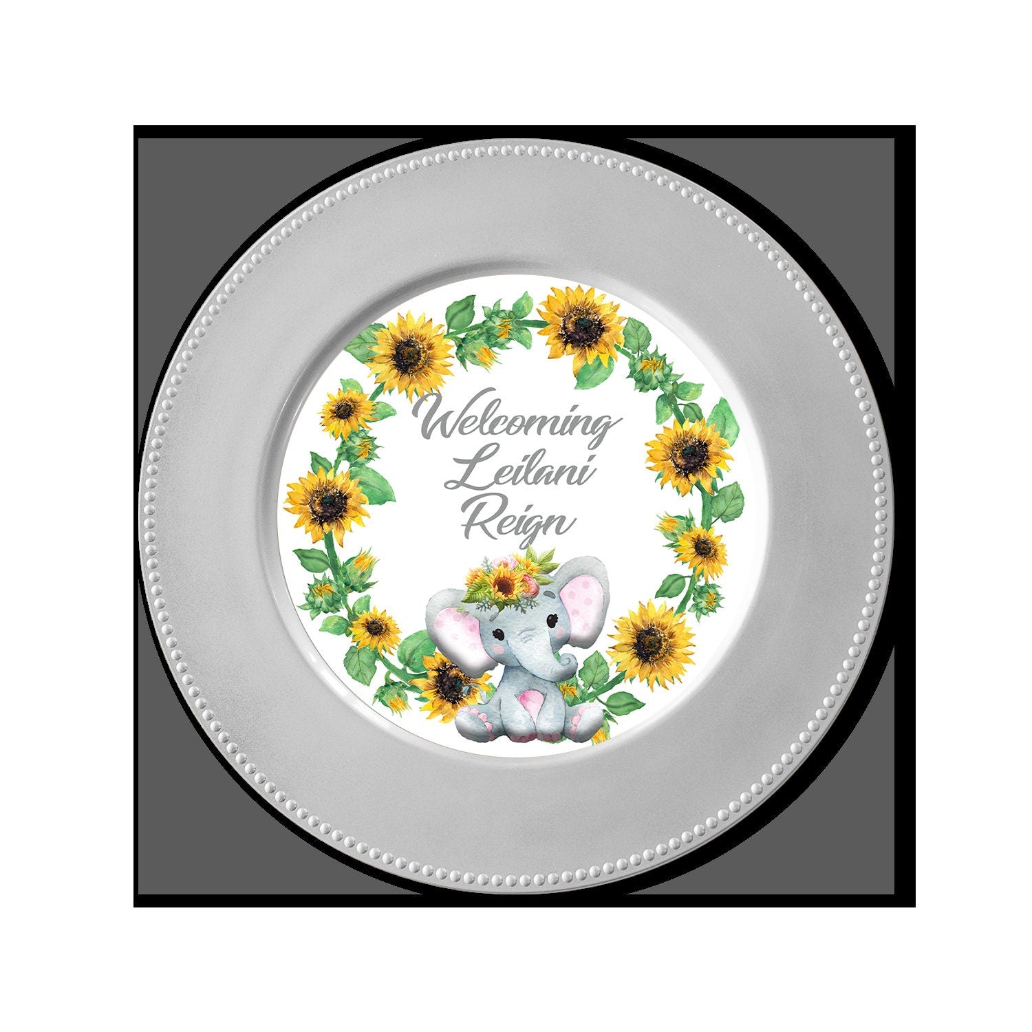 Elephant Sunflower Chip Bag Elephant Chip Bags Elephant Party Favor Sunflower Favor Sunflower Baby Shower favor Elephant Baby Shower