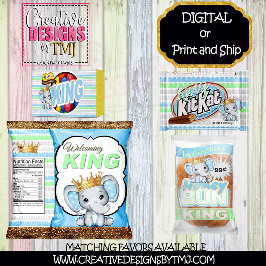 ELEPHANT Chip Bag Elephant THEME Chip Bags Elephant Party Favor ELEPHANT Baby Shower favor Elephant Baby Shower Elephant Honey bun Candy