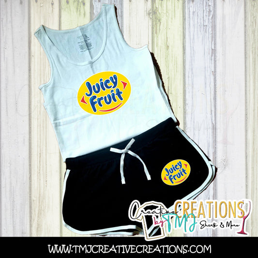 JUICY FRUIT Short Set Woman Shortset Teenager Short Set Young Woman Short Set Cute Outfit Orange Outfit Juicy Fruit outfit