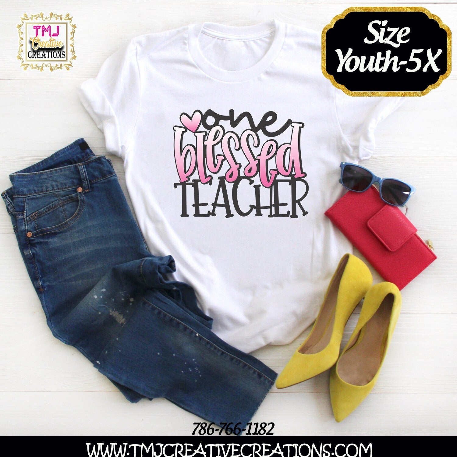 ONE BLESSED TEACHER Shirt One Blessed Teacher Shirt One Blessed Teacher Teacher Gift Ideas Back to School Shirts Shits for Teachers or gifts