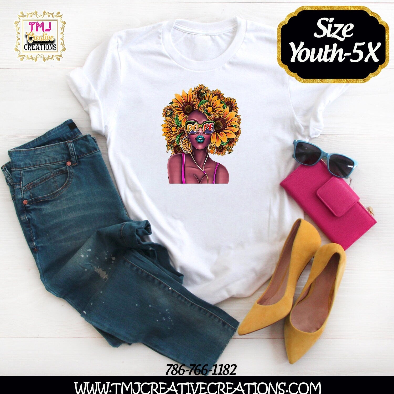AFRO SUNFLOWER T-shirt and Sunflower BEAUTY T-shirt Sunflower Princess Shirt Black Woman with Sunflowers Afro Beauty Sunflower Shirt cute