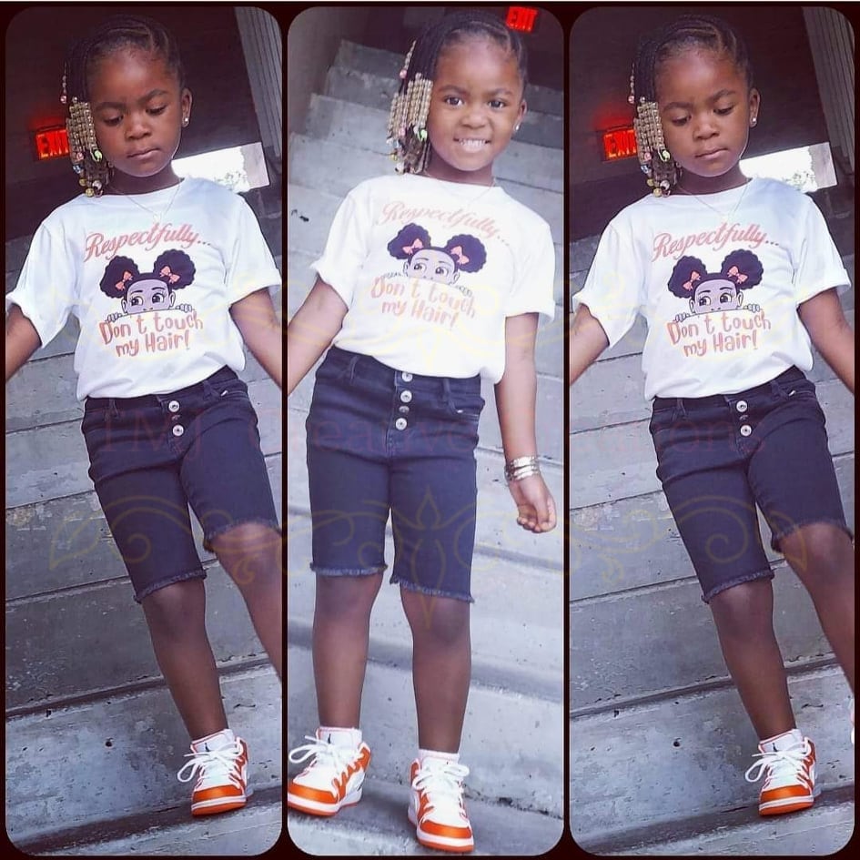 RESPECTFULLY DON'T TOUCH My Hair TShirts Brown Skin Girl Shirts Don't Touch My Hair TShirt Black Girl Magic Tshirt Birthday Day Gift Ideas