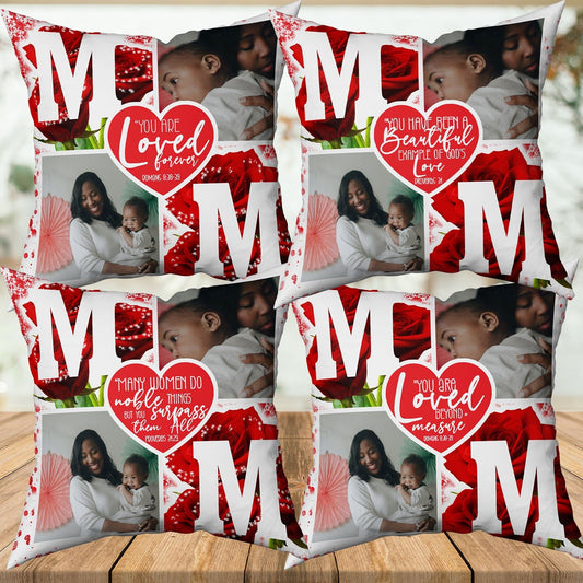 Red Rose MOTHERS DAY PILLOW, Custom Mothers Day Pillow, Mom Pillow, You are Loved, Beautiful Example of God's Love,  You Surpass them All