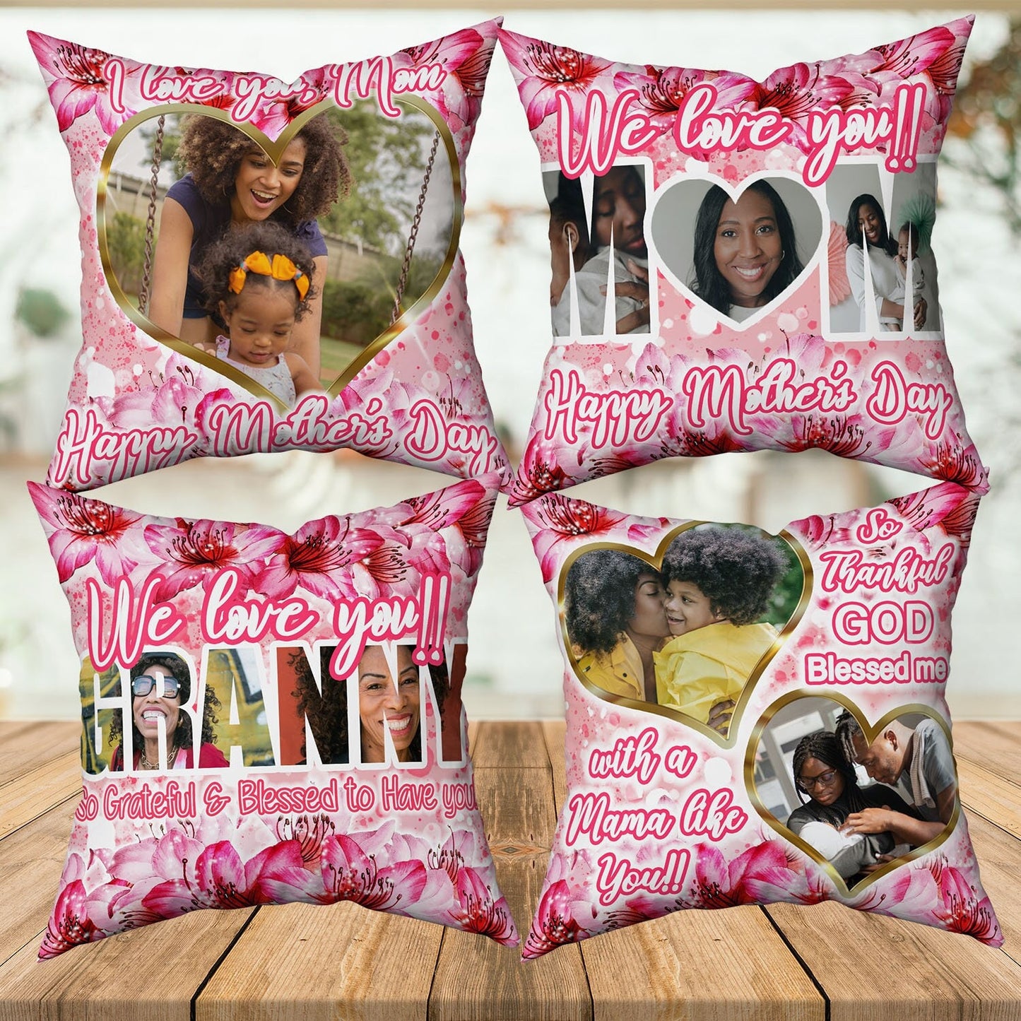 Pink Flowers MOTHERS DAY PILLOW, Custom Mothers Day Pillow, Mom Pillow, Grand Mother Gift, Gift Ideas, Mothers Day Gift Ideas, Gifts for her