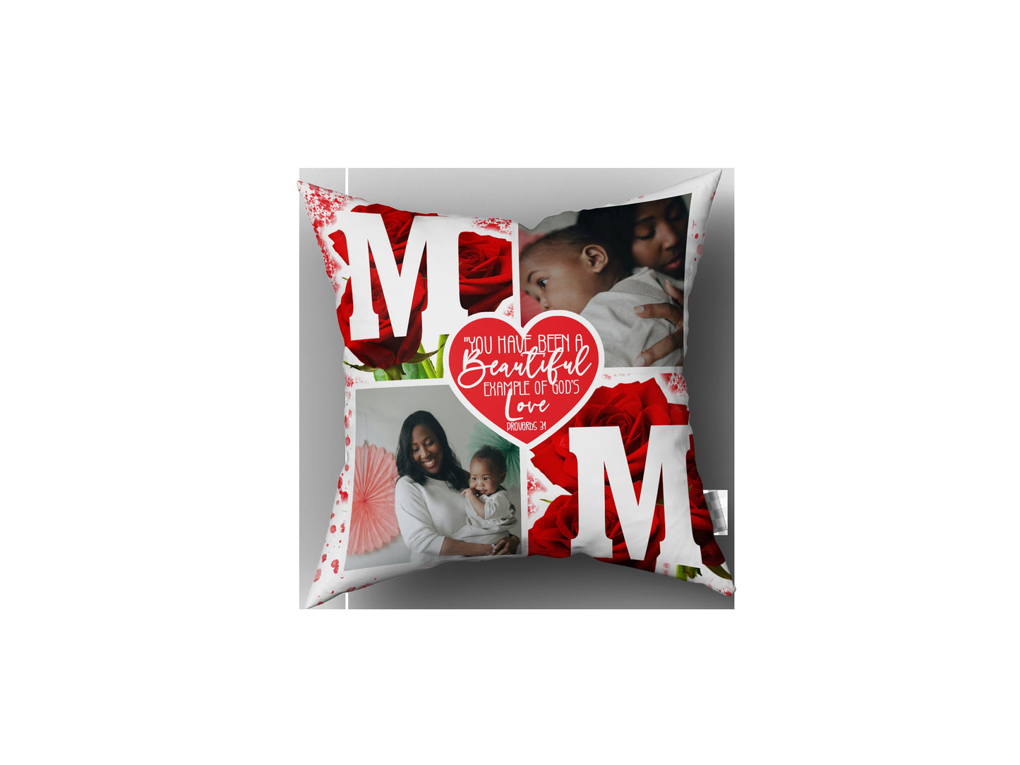 Red Rose MOTHERS DAY PILLOW, Custom Mothers Day Pillow, Mom Pillow, You are Loved, Beautiful Example of God's Love,  You Surpass them All