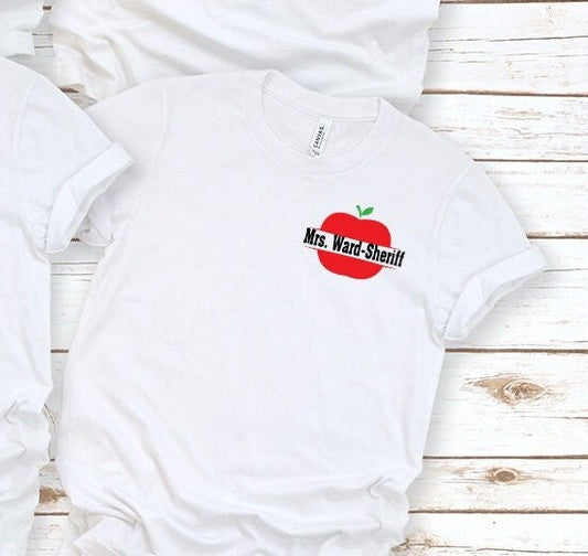 TEACHER NAME Shirt Customized Name Shirt Back to School Shirts Teacher Gift Idea Back 2 School Shirts Shirts for Teachers Teacher Shirt