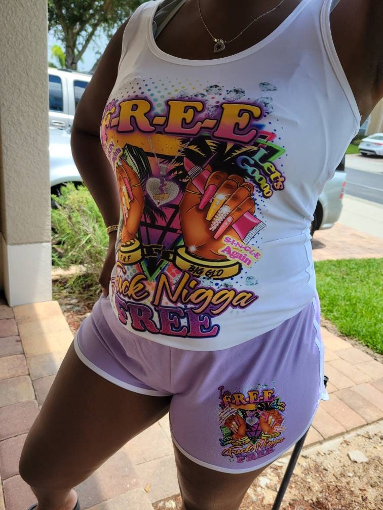 F.N.F. Short Set Woman Shortset Hot Girl Summer Short Set Young Woman Short Set Cute Outfit Savage Outfit Hot Girl Summer Outfit Ratchet Set