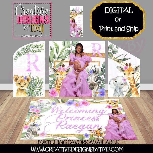 SAFARI BABY SHOWER Banner Safari Baby Shower Floor Decal Baby Safari Backdrop Baby Shower Floor Sticker Baby Safari Party Safari Favor