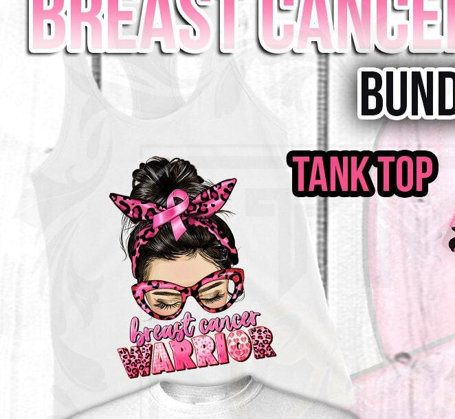 BREAST Cancer SURVIVOR Or WARRIOR Messy Bun T-Shirt and Tumbler Bundle Breast Cancer Allover Shirt Cancer Tumbler Bundle Cancer 3D Shirt