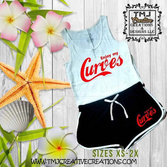 ENJOY My CURVES SHORTSET Curves Short Set Woman Shortset Teenager Short Set Young Woman Short Set Cute Outfit Bootylicious outfit Curvy Set