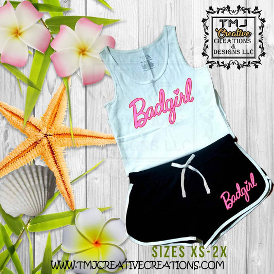 BADGIRL SHORTSET Bad Girl Short Set Woman Shortset Teenager Short Set Young Woman Short Set Cute Outfit Pink Outfit Bootylicious outfit