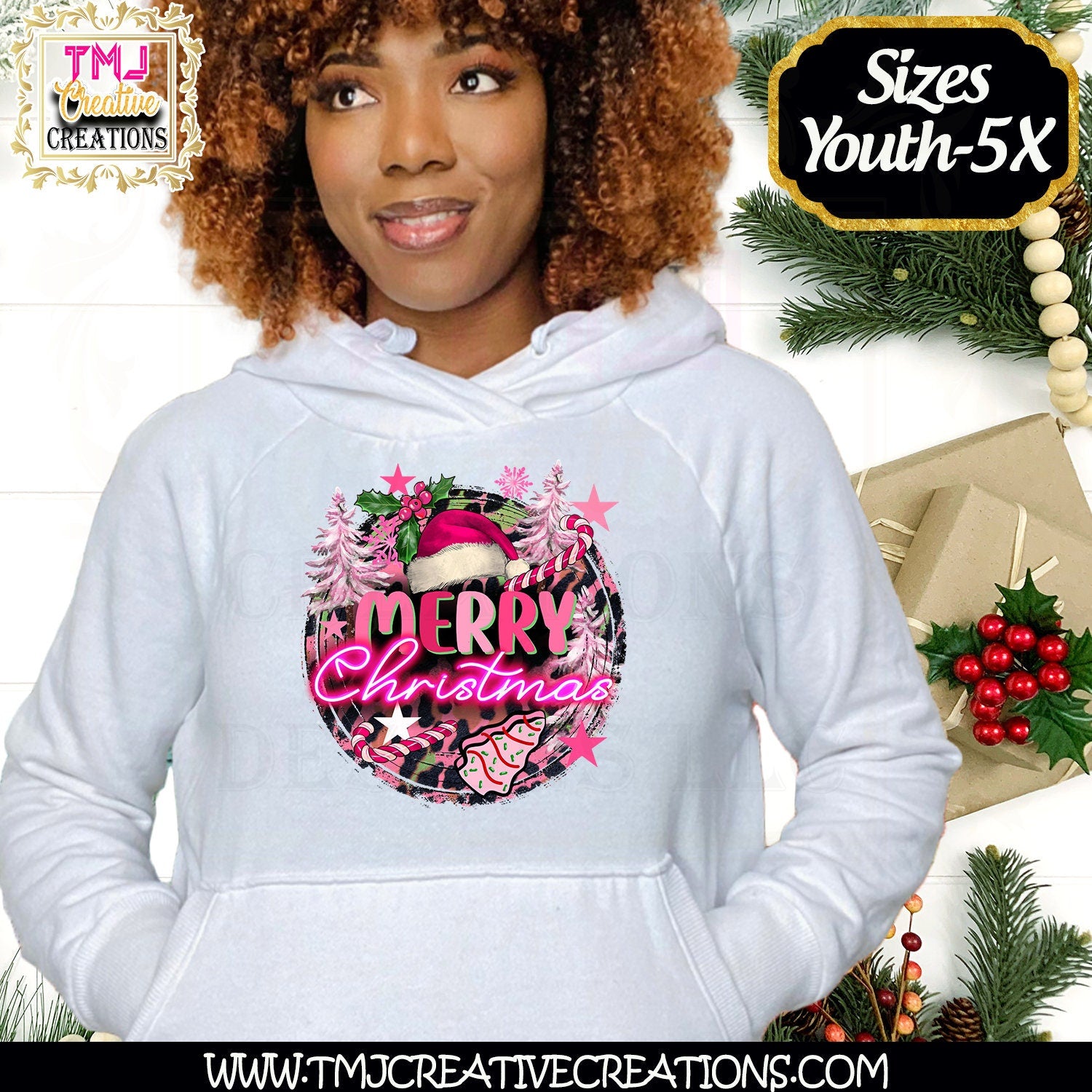 Pink Merry Christmas t-shirt Christmas T-Shirts Holiday T-Shirt Holiday Shirt African American Christmas